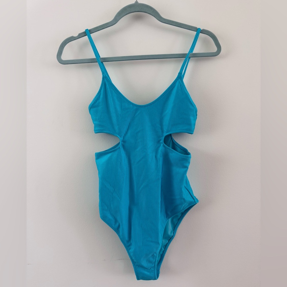 Aerie Shine Rib Cheeky One Piece Swimsuit Small